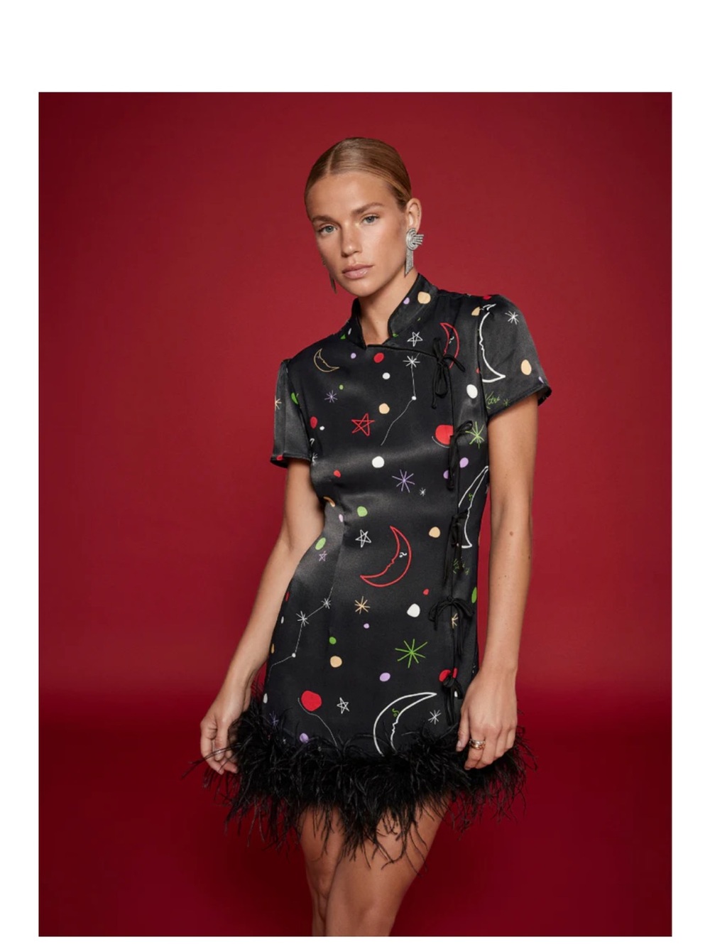 NWOT Kitri Ostrich Feather Dress